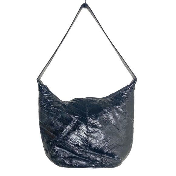 Vintage Leather of the Sea Black Eel Skin Shoulder Bag - Picture 1 of 13